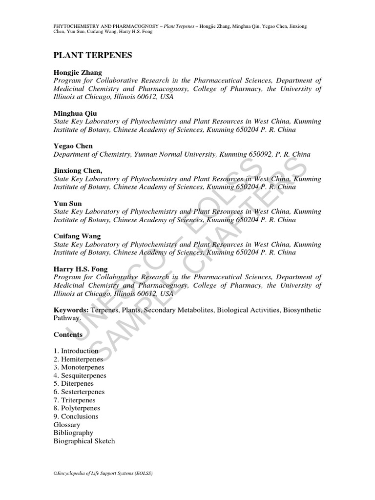 Terpenes Pdf Natural Products Chemistry