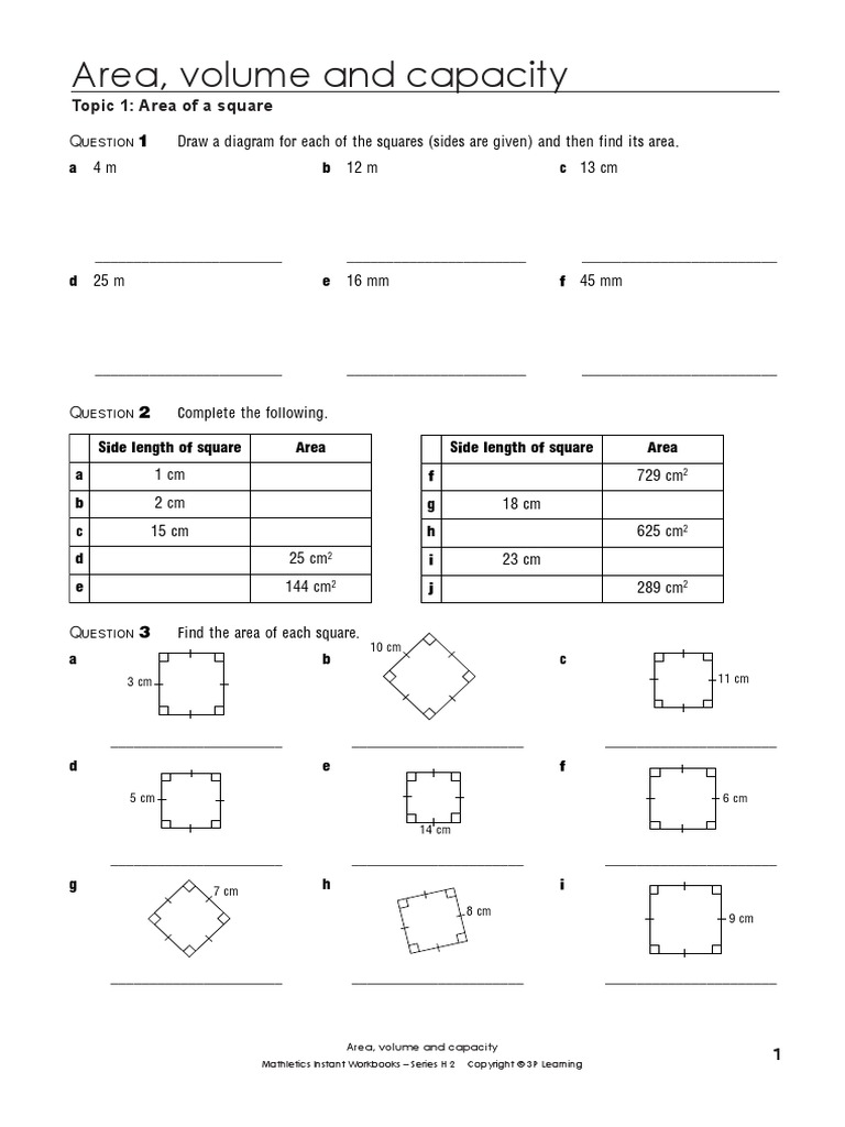 area volume capacity worksheets 2 litre volume