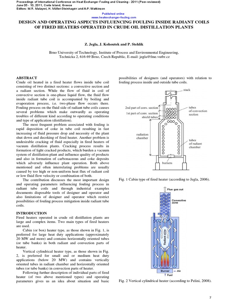 Design and Operating Fouling CDU Heaters Furnace Heat Transfer