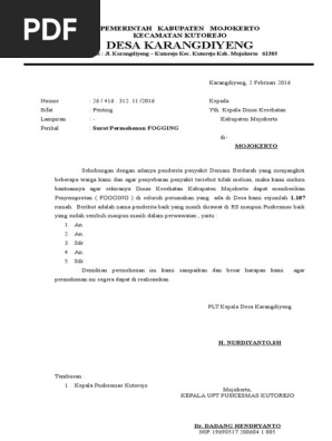 Surat Permohonan Fogging