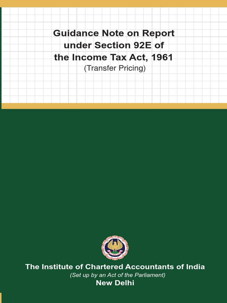 ICAI Transfer Pricing Guidance Note PDF Audit Accountant