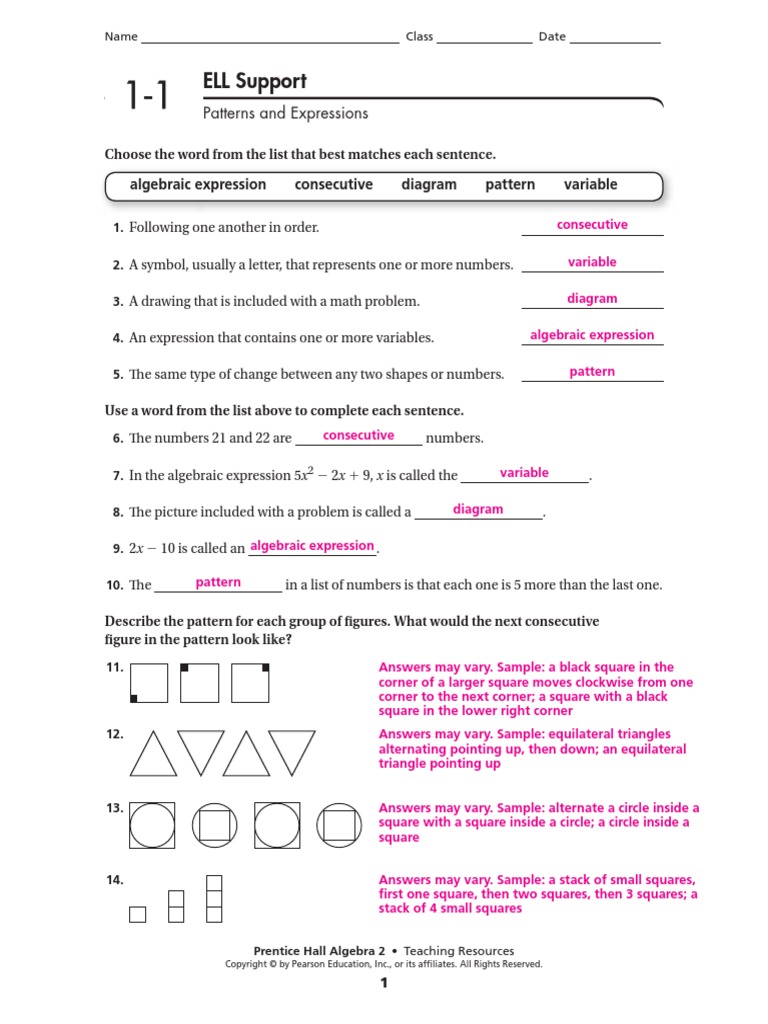 Worksheets Algebra 2 Worksheet Answers answers chapter 1 multiplication integer