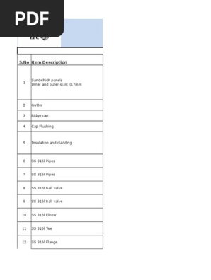 Pricing Sheet