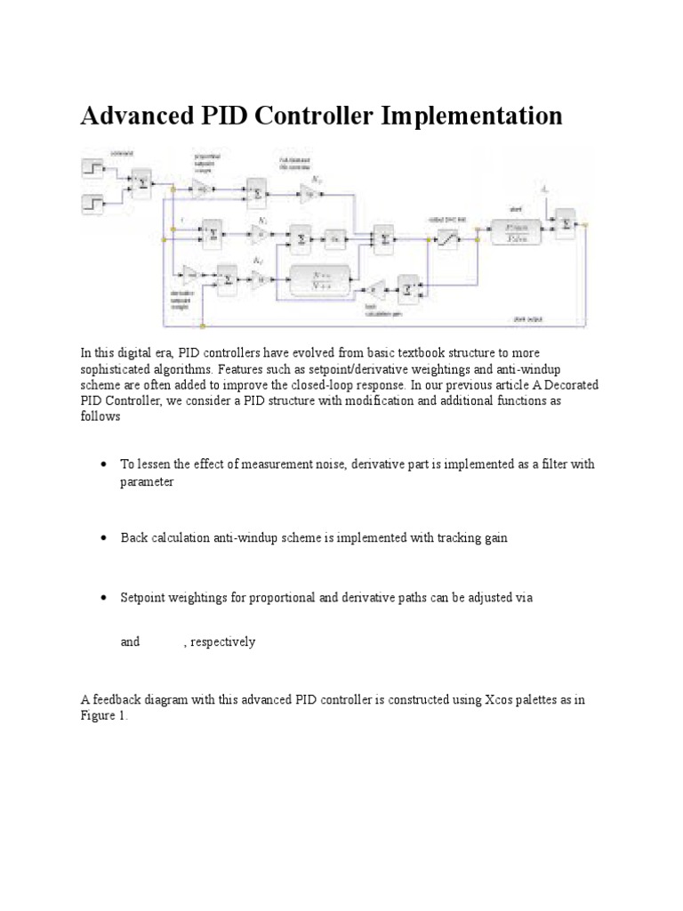 Advanced PID Controller Implementation | PDF | Control Theory | Systems ...