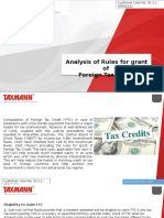 Analysis of Rules for Grant of Foreign Tax Credit