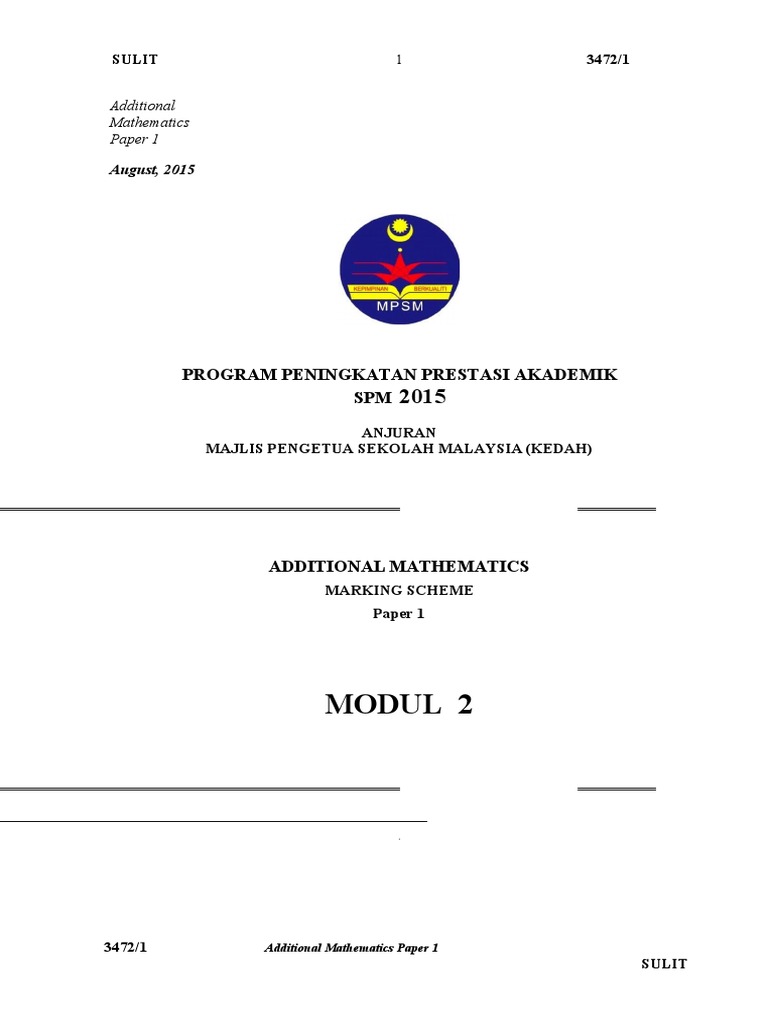 Modul 2: Program Peningkatan Prestasi Akademik SPM | PDF | Teaching ...