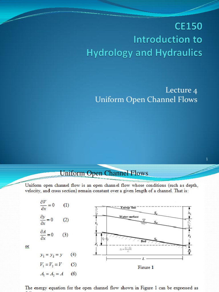 Lecture 4-Uniform Open Channel Flows | PDF | Teaching Methods & Materials
