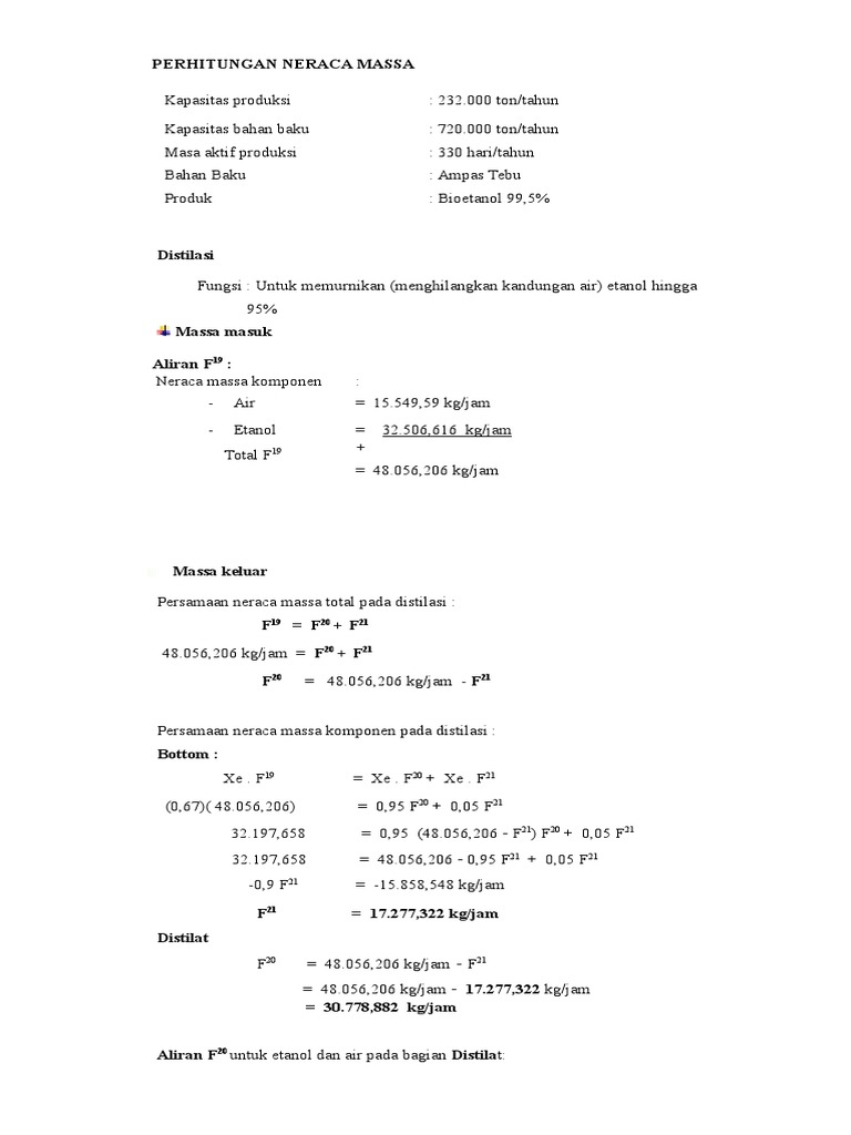 21 Lampiran A Perhitungan Neraca Massa