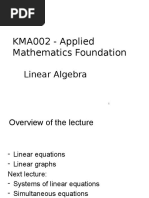 KMA002 - Applied Mathematics Foundation: Linear Algebra