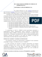 Anunt Recrutare 5 Membri CA SN Ape Minerale