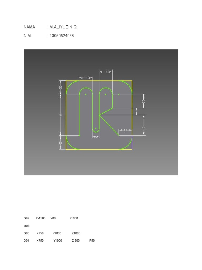 CNC Milling Machine Program for Complex 3D Shape with Multiple Contours