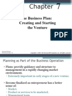 ENT7-The Business Plan - Creating and Starting The Venture