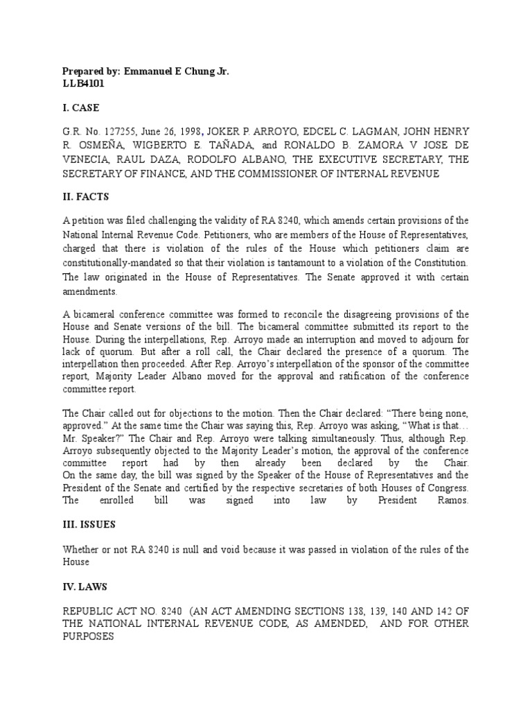 Arroyo v de venecia pdf united states house of representatives