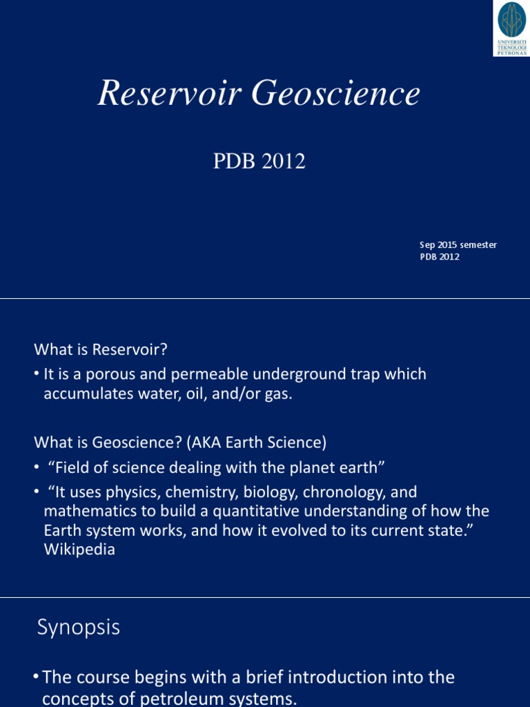 Lecture 1 Fundamentals Of Reservoir Geology Pdf Sedimentary Rock