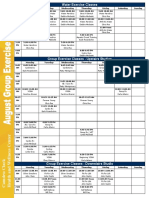 August 2016 Class Schedule