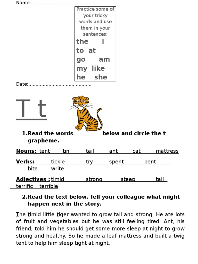The I To at Go Am My Like He She | PDF | Language Arts & Discipline