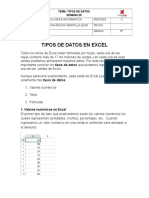 Tipos de Datos en Excel 8°