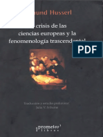 Crisis de Las Ciencias Europeas y La Fenomenología Trascendental
