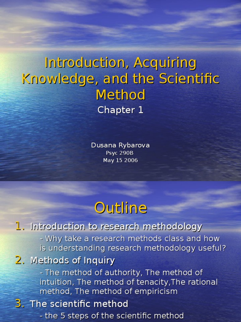 Introduction, Inquiry, and The Scientific Method | PDF | Scientific ...
