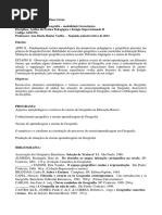 Analise Da Prática Pedagógica Em Geografia e Estágio II