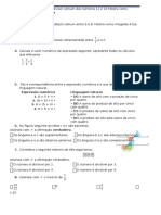 Teste Diagnóstico Matemática