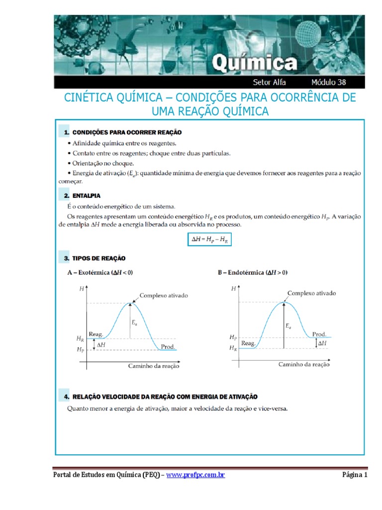 Exercícios sobre Cinética Química | PDF | Combustão | Reações químicas