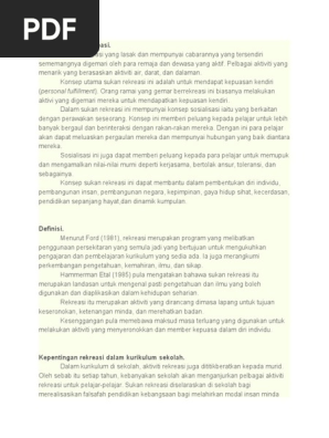 Konsep Sukan Rekreasi Pdf
