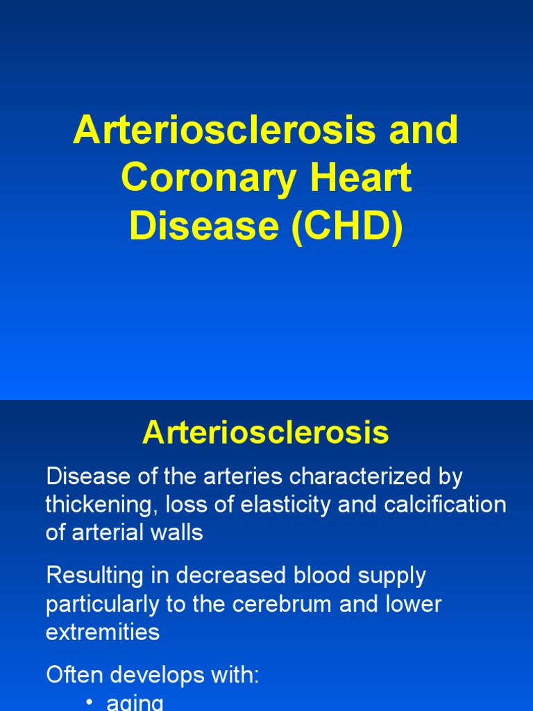 Arteriosclerosis and Coronary Heart Disease (CHD) | PDF | Coronary ...