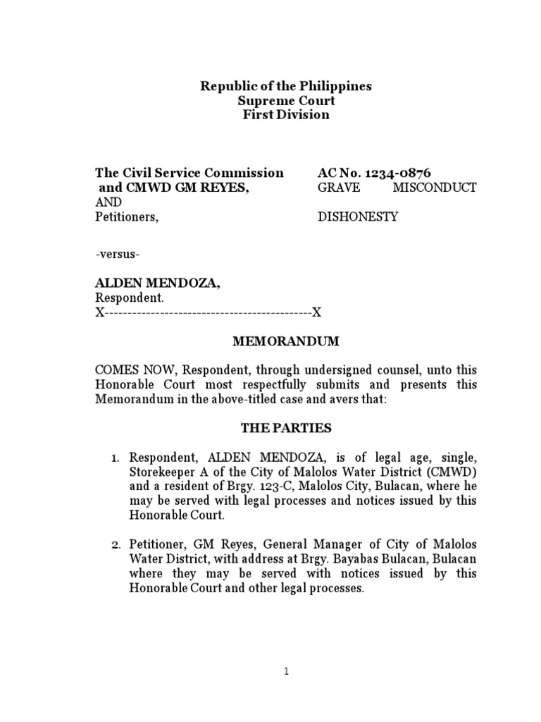 Civil Case for Affidavit Public Law