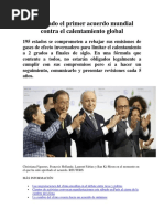 1. Aprobado El Primer Acuerdo Mundial Contra El Calentamiento Global