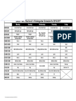 Kinder Schedule For 2016-2017