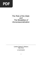 Feliciano, C. Role of State & Modalities of Debureacratization Thought Paper