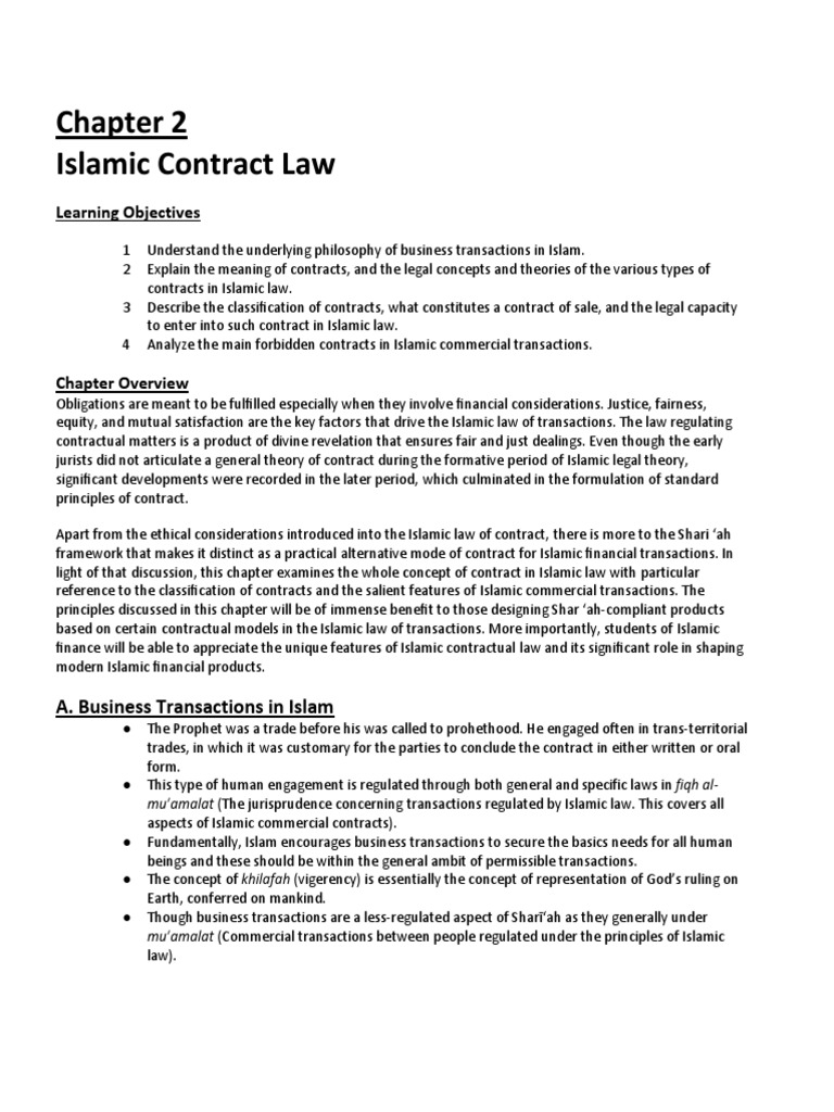 Islamic Contract Law and Business Principles | PDF | Islamic Banking ...