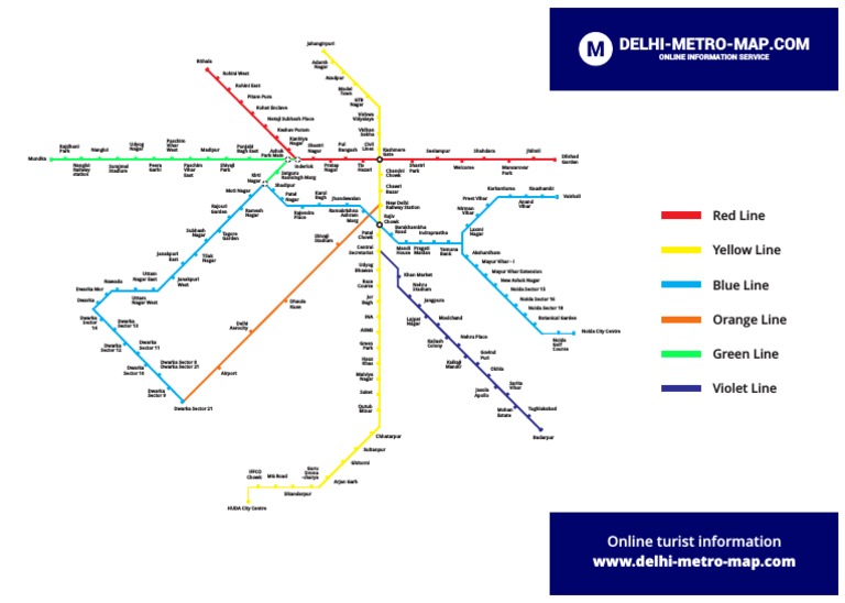 Delhi Metro Route Map Overview | PDF