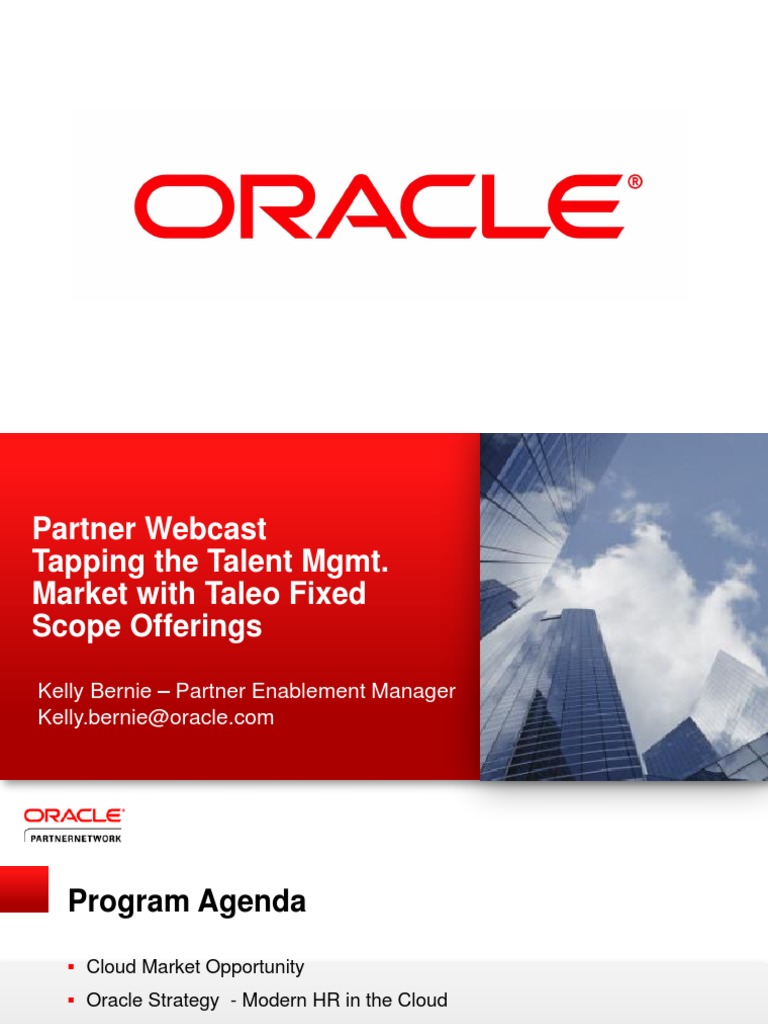 Implement Oracle Taleo Cloud Fixed Scope V3 Cloud Computing