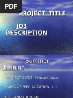 Project Title JOB Description