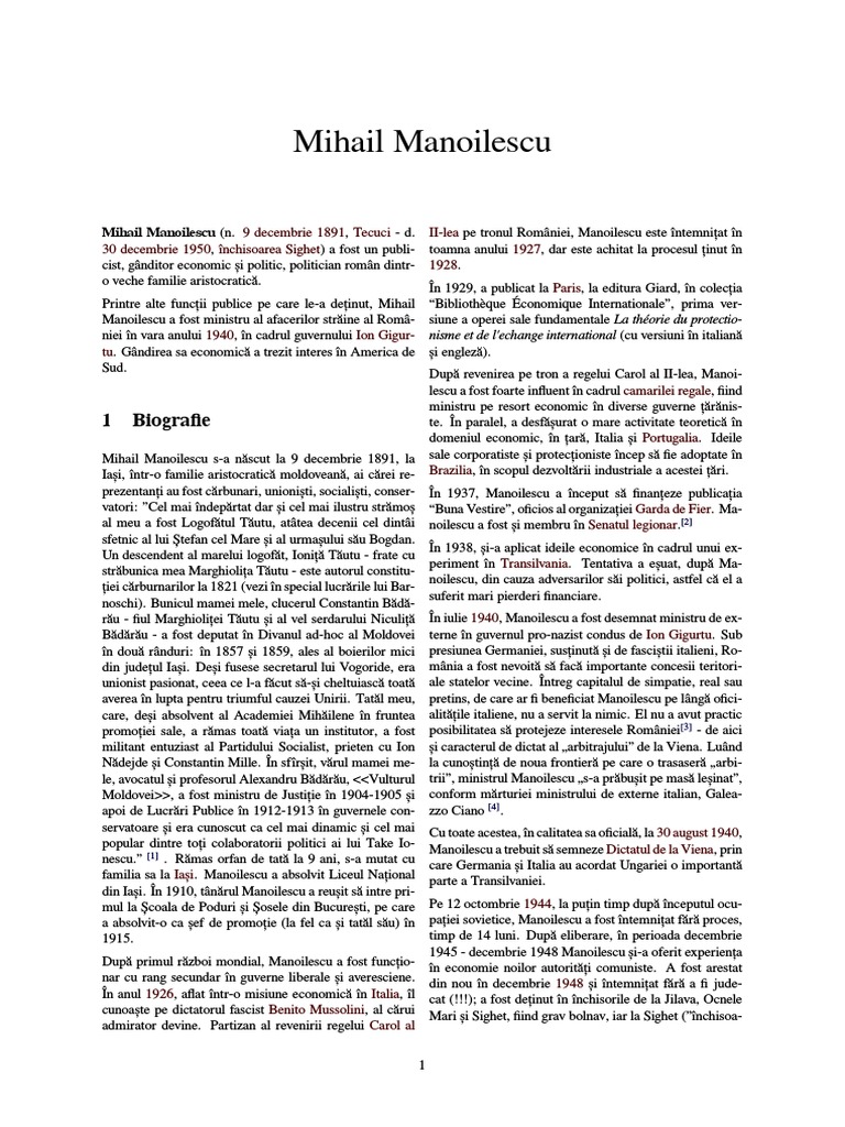 Mihail Manoilescu PDF