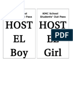 Host EL Boy Host EL Girl: KMC School Students' Out Pass KMC School Students' Out Pass