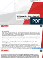 MCA Revisits Share Capital and Debenture Rules 2014 Favourably
