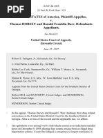 United States v. Thomas Dorsey and Ronald Franklin Barr, 819 F.2d 1055, 11th Cir. (1987)