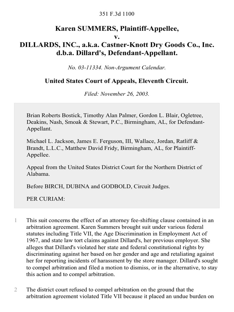 Arbitration Fee-Shifting Clause Ruling | PDF | Arbitration | Civil ...