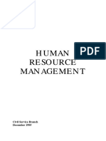 Human Resource Management: Civil Service Branch December 1995