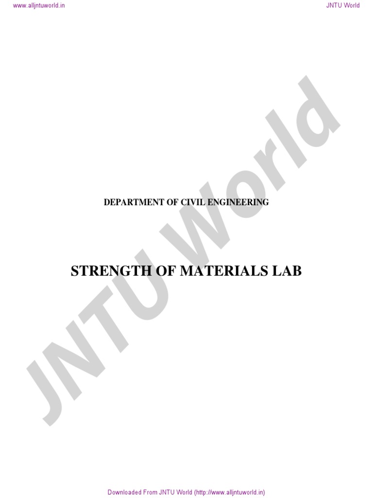 Strength of Materials Lab Manual Deformation (Engineering) Hardness