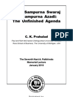 From Sampurna Swaraj to Sampurna Azadi-The Unfinished Agenda by Prof. C.K. Prahalad