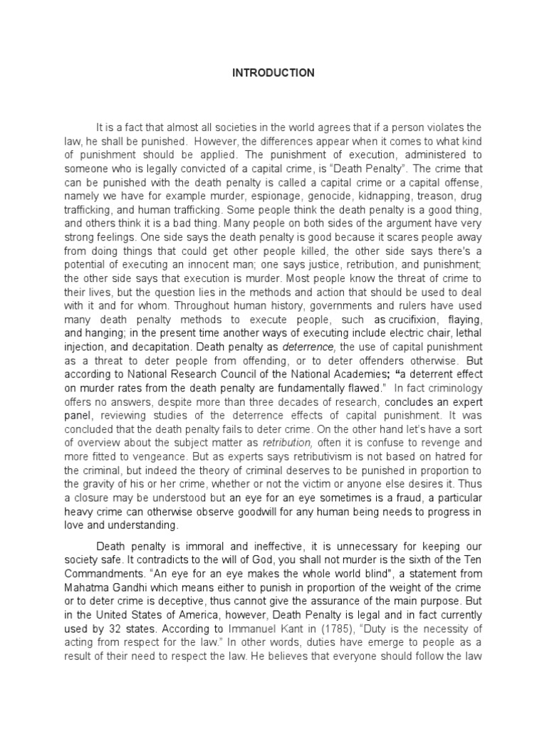 Intro To Death Penalty | PDF | Capital Punishment | Deterrence (Legal)