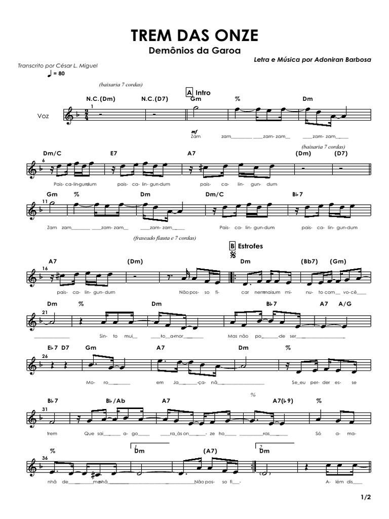 Trem Das Onze (Melodia e Cifra) PDF