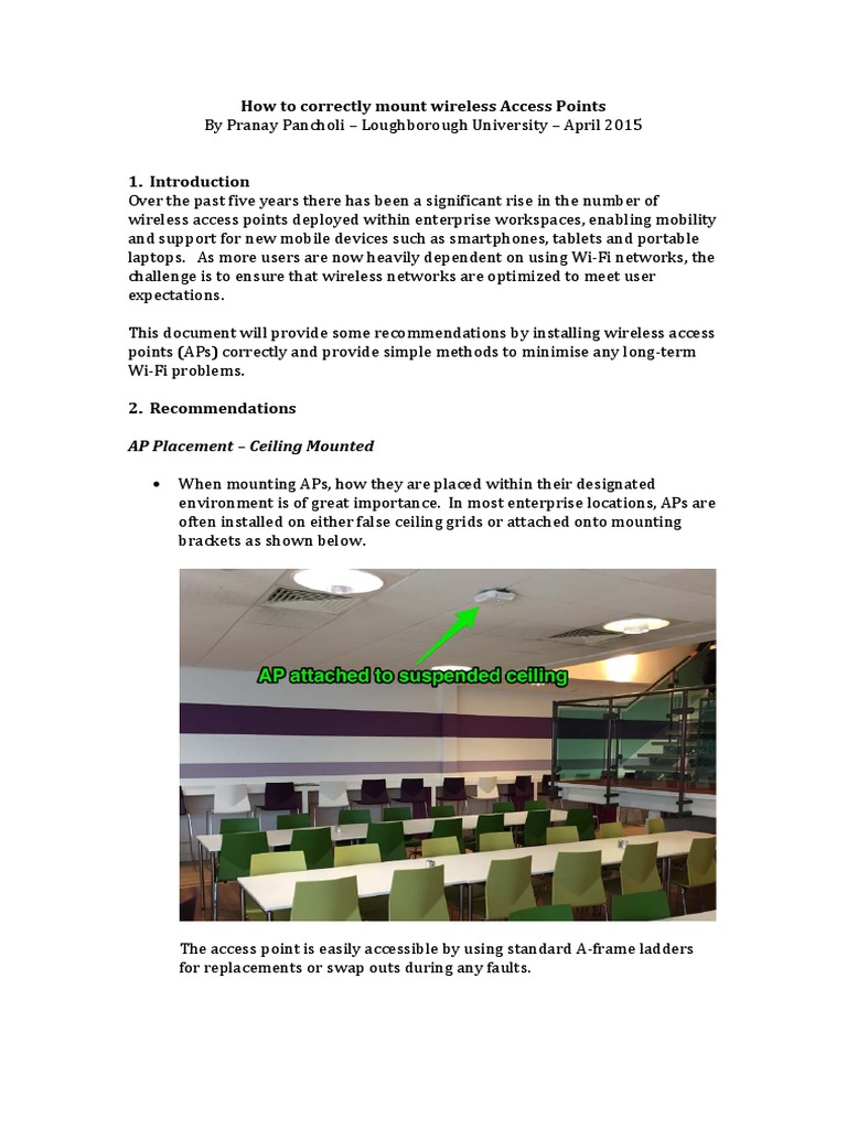 How To Correctly Mount Wireless Access Points Wi Fi Wireless