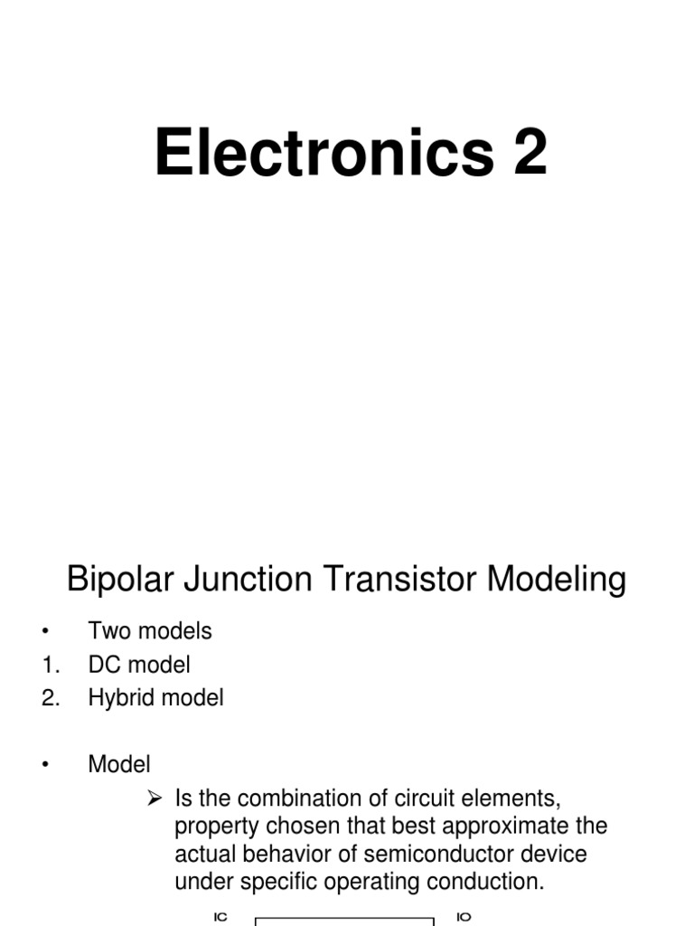Modeling Bipolar Junction Transistors DC and Hybrid Models PDF Field Effect Transistor
