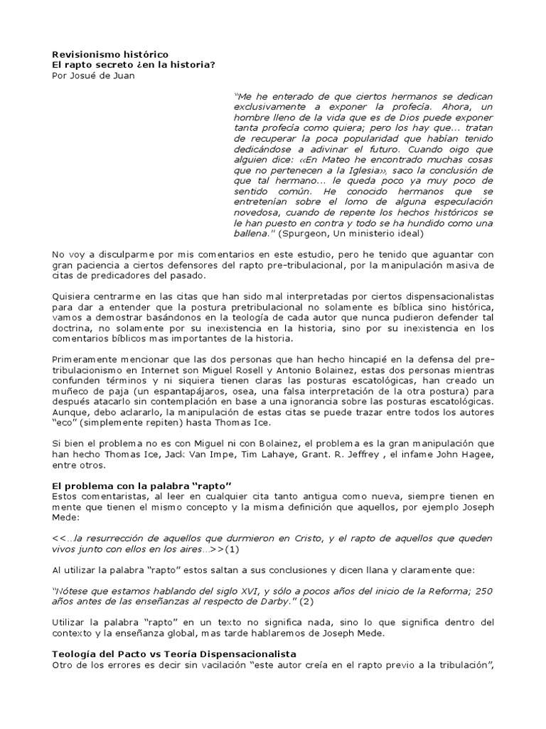 Revisionismo Historico El Rapto En La Historia Trinidad Cristo Titulo scribd