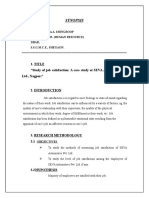 Synopsis: 1. Title "Study of Job Satisfaction: A Case Study at SEVA Automotive Pvt. LTD., Nagpur."